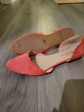 Restricted Coral Scalloped D'Orsay Flats - Coral